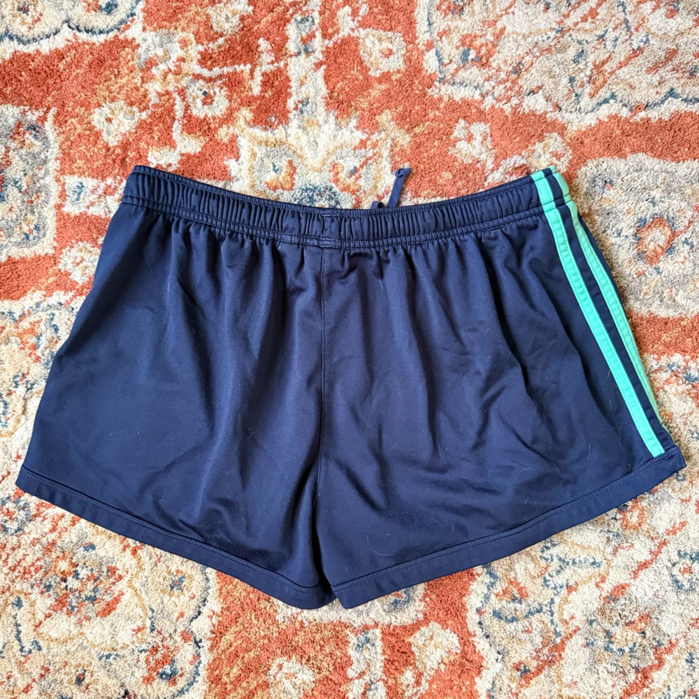 Adidas Blue and Green Athletic Shorts Lightweight Design - Picture 3 of 3